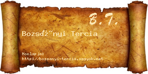 Bozsányi Tercia névjegykártya